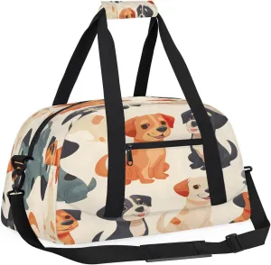 Doggy Doodle Kids Overnighter Duffel Bags for Boys, Carry-On Size Sports Gym Bag with Front Zipper Pocket for School Practice or Overnight Travel Weekender Sleepover Tote Bag