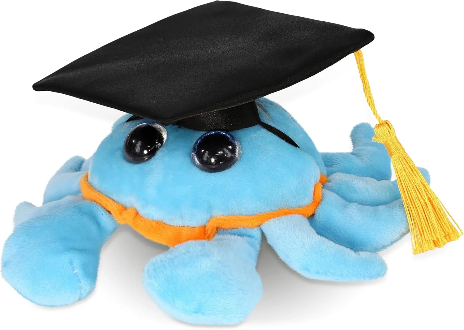 DolliBu Big Eye Blue Crab Graduation Plush Toy - Super Soft Plush Graduation Stuffed Animal Dress Up with Graduation Cap Tassel Outfit - Gift with Personalization - 6 Inches