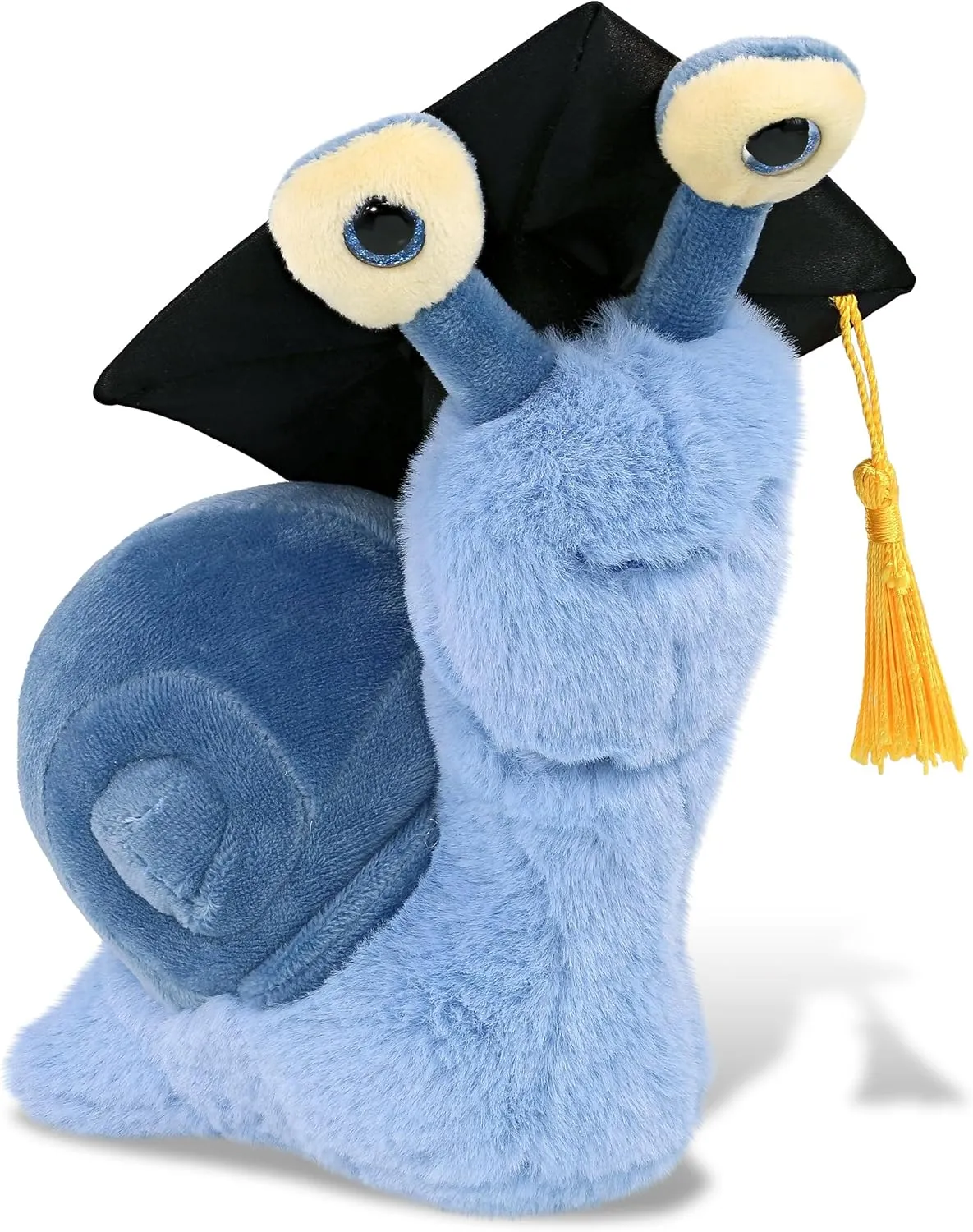 DolliBu Blue Snail Small Graduation Plush Toy - Super Soft Plush Graduation Stuffed Animal Dress Up with Graduation Cap with Tassel - Gift with Personalization - 5.5 Inches