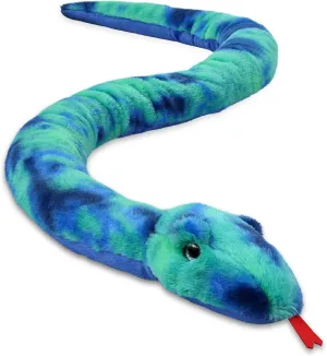 DolliBu Blue Tie-Dye Snake Stuffed Animal - Huggable Snake Plush, Adorable Playtime Plush Toy, Cute Wildlife Animal Cuddle Gifts, Super Soft Plush Doll Animal Toy for Kids and Adults - 60 Inches