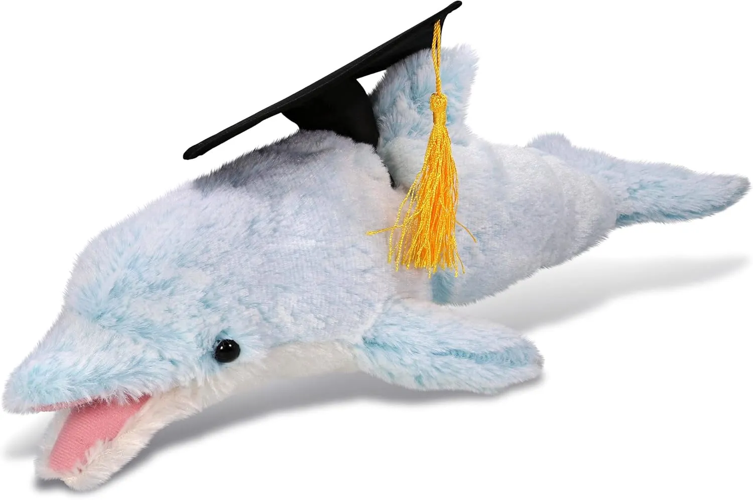DolliBu Dolphin Graduation Plush Toy - Super Soft Plush Graduation Stuffed Animal Dress Up with Graduation Cap with Tassel Outfit - Gift with Personalization - 18 Inches