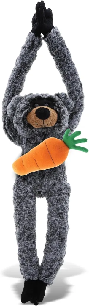 DolliBu Happy Easter Super Soft Plush Long Arms Black Bear with Carrot - Cute Stuffed Animals with Carrot Plush Toy, with Name Personalization, Spring Easter Plush Animal - 21 Inch