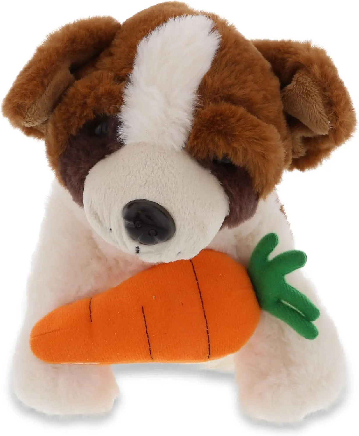 DolliBu Happy Easter Super Soft Plush St. Bernard Dog with Carrot - Cute Stuffed Animals with Carrot Plush Toy, Perfect Easter Holiday Surprise Gift - 8" Inches