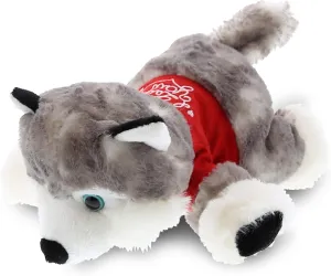 DolliBu I Love You Valentine Plush Floppy Husky - Cute Soft Cuddly Stuffed Animal with Red Heart Gift for Valentines Day, Birthday Present, Anniversary, Romantic Date - 7.5 Inches