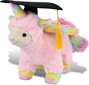 DolliBu Pink Flying Llamacorn Graduation Plush Toy Stuffed Animal - Graduation Gift Stuff Animal Plush Toys with Cap with Tassel Outfit - Cute Graduation Gifts with Personalization - 11 Inches