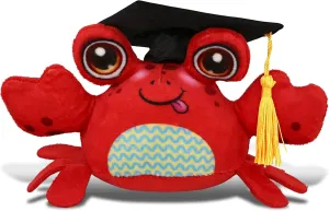 DolliBu Plush Buddies Crab - Graduation Gift Stuff Animal Plush Toys with Cap with Tassel Outfit with Personalization - 8 Inches
