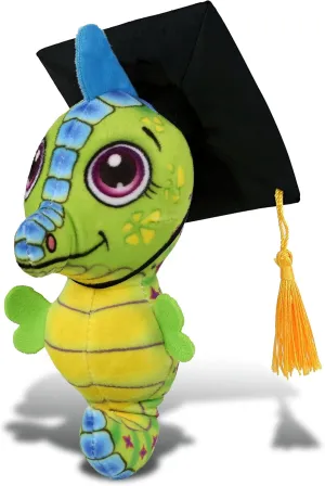 DolliBu Plush Buddies Seahorse - Graduation Gift Stuff Animal Plush Toys with Cap with Tassel Outfit with Personalization - 7.5 Inches