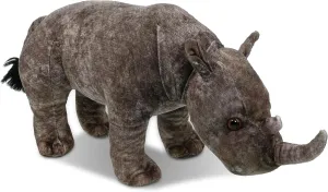 DolliBu Rhino Stuffed Animal - Huggable Rhino Plush, Adorable Playtime Rhino Plush Toy, Cute Wildlife Animal Cuddle Gifts, Super Soft Plush Doll Animal Toy for Kids and Adults - 15 Inches