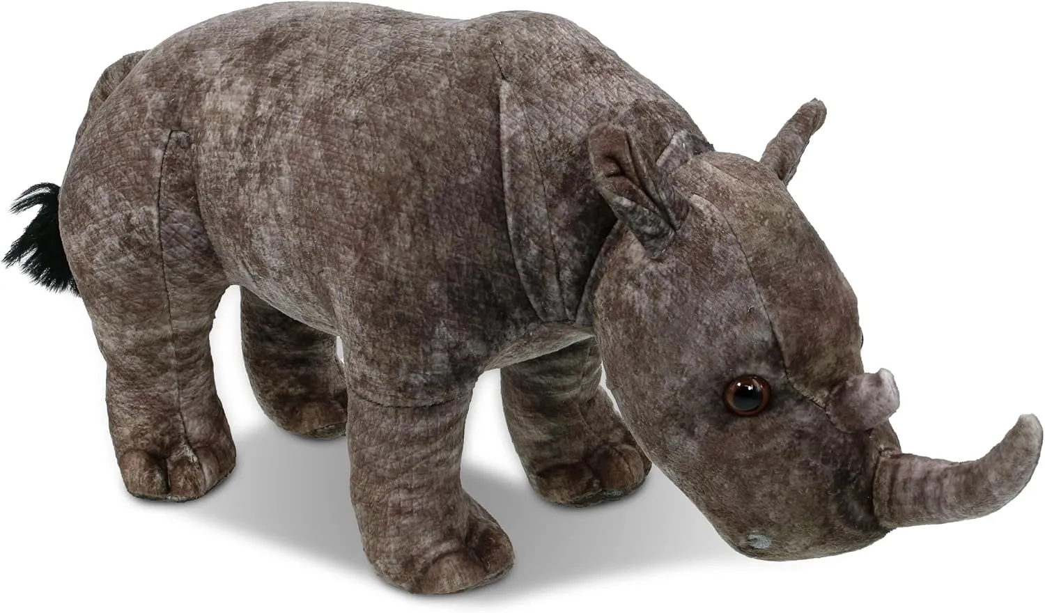 DolliBu Rhino Stuffed Animal - Huggable Rhino Plush, Adorable Playtime Rhino Plush Toy, Cute Wildlife Animal Cuddle Gifts, Super Soft Plush Doll Animal Toy for Kids and Adults - 15 Inches