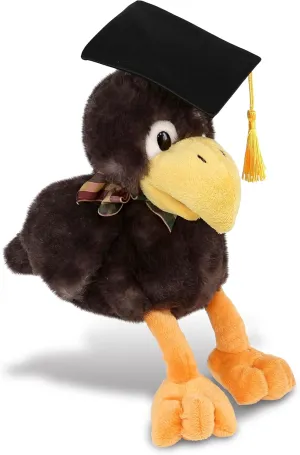 DolliBu Sitting Crow Graduation Plush Toy - Baby Soft Plush Graduation Stuffed Animal Dress Up with Gown & Cap with Tassel Outfit - Gift with Personalization - 9.5 Inches