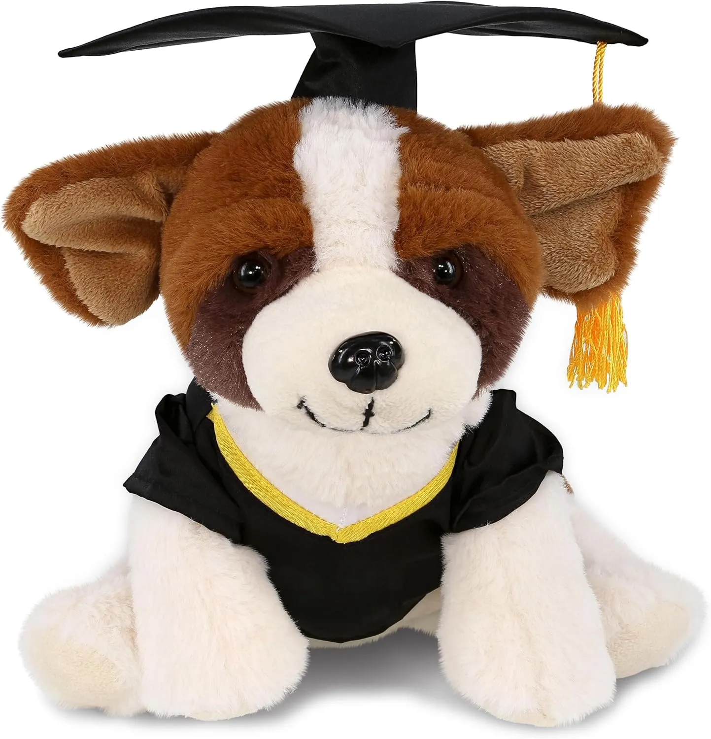 DolliBu St. Bernard Dog Graduation Plush Toy - Soft Huggable Graduation Stuffed Animal Dress Up with Gown and Cap with Tassel Outfit with Personalization - 8 Inch