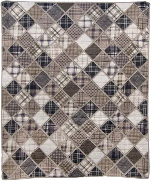Donna Sharp Driftwood Cotton Quilted Throw Blanket is 50" x 60" - Machine Washable - Perfect for Rustic Decor