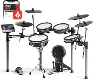 Donner Beat Max Electronic Drum Set, Electric Drum Kit with 12" Quiet Mesh Drum Pads, 14" Cymbals w/Choke, 100 Kits and 1100  Sounds, Sticks, USB MIDI, DONNER PLAY app (5 Pads, 4Cymbals)