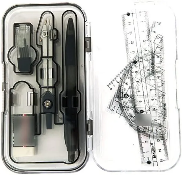 Drawing Compass Drafting Tools 8 Piece Compass Drawing Set Professional High Precision Compass Pencil Compass Drawing Set School Stationery Compass Indexer Math Ruler Kit