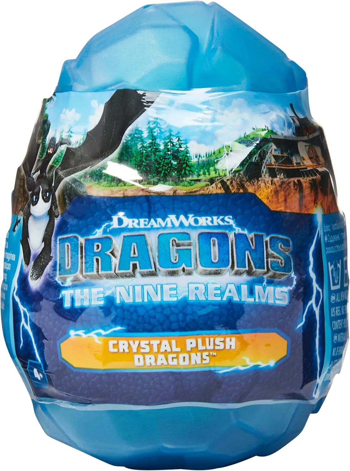 Dreamworks Dragons 6064914 Nine Realms, Crystal Plush Dragons, 3-inch, Kids Toys for Age 4 and Up (Styles May Vary), Multicolor