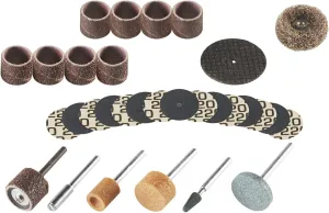 Dremel 686-01 31 Piece Sanding and Grinding Rotary Tool Accessory Kit- Includes Sanding Drums, Grinding Stones, Abrasive Buff, Cutting Discs, and a Storage Case