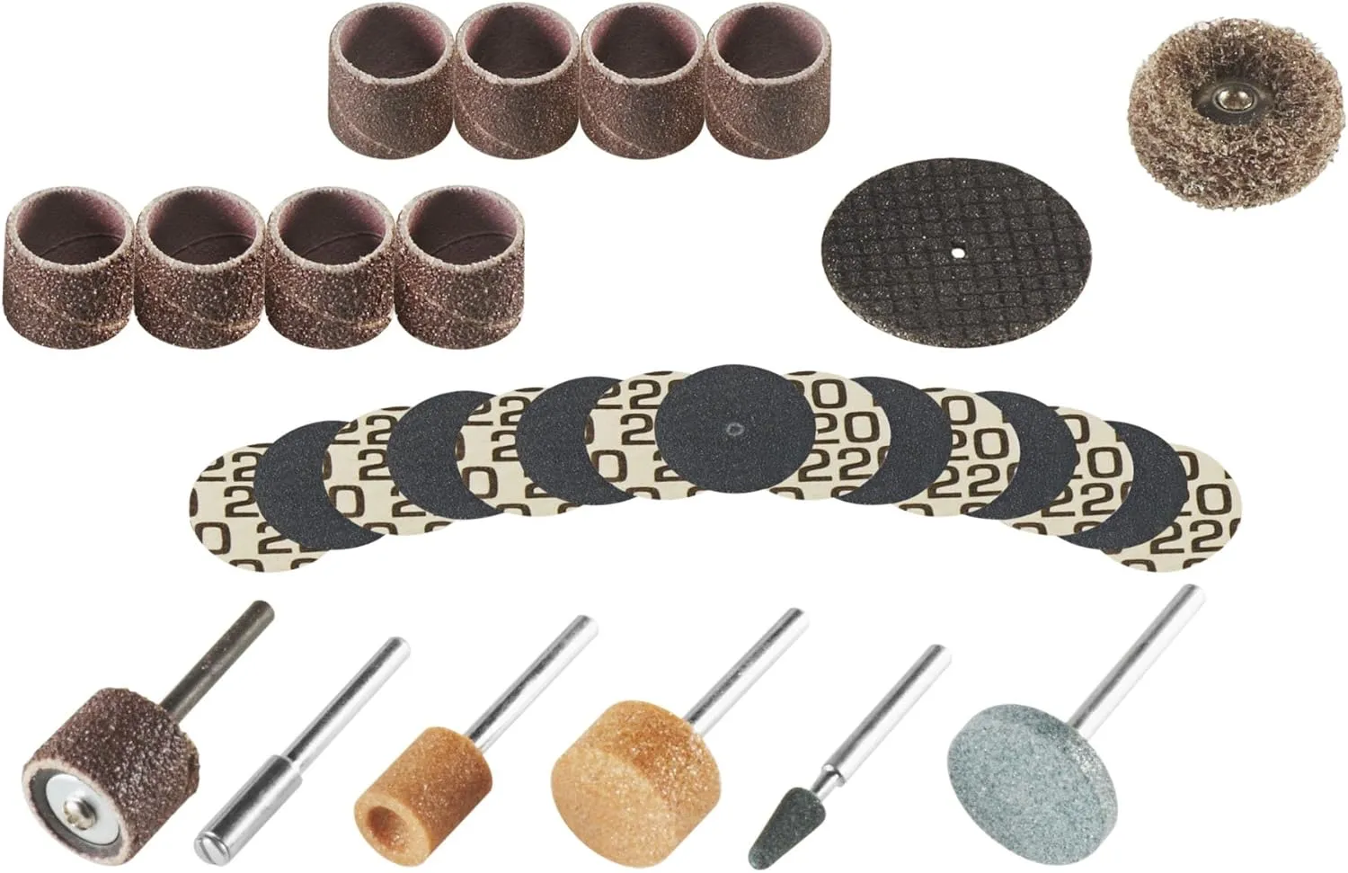 Dremel 686-01 31 Piece Sanding and Grinding Rotary Tool Accessory Kit- Includes Sanding Drums, Grinding Stones, Abrasive Buff, Cutting Discs, and a Storage Case
