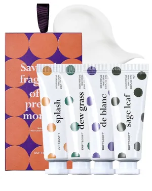 DUFT&DOFT Niche Perfume Hand Cream Miniature Gift Set - 4 Fragrances Had Moisturizer - Long Lasting Fragrance Non Greasy Moisturizing Scented Hand Cream. 0.3oz Pack of 4