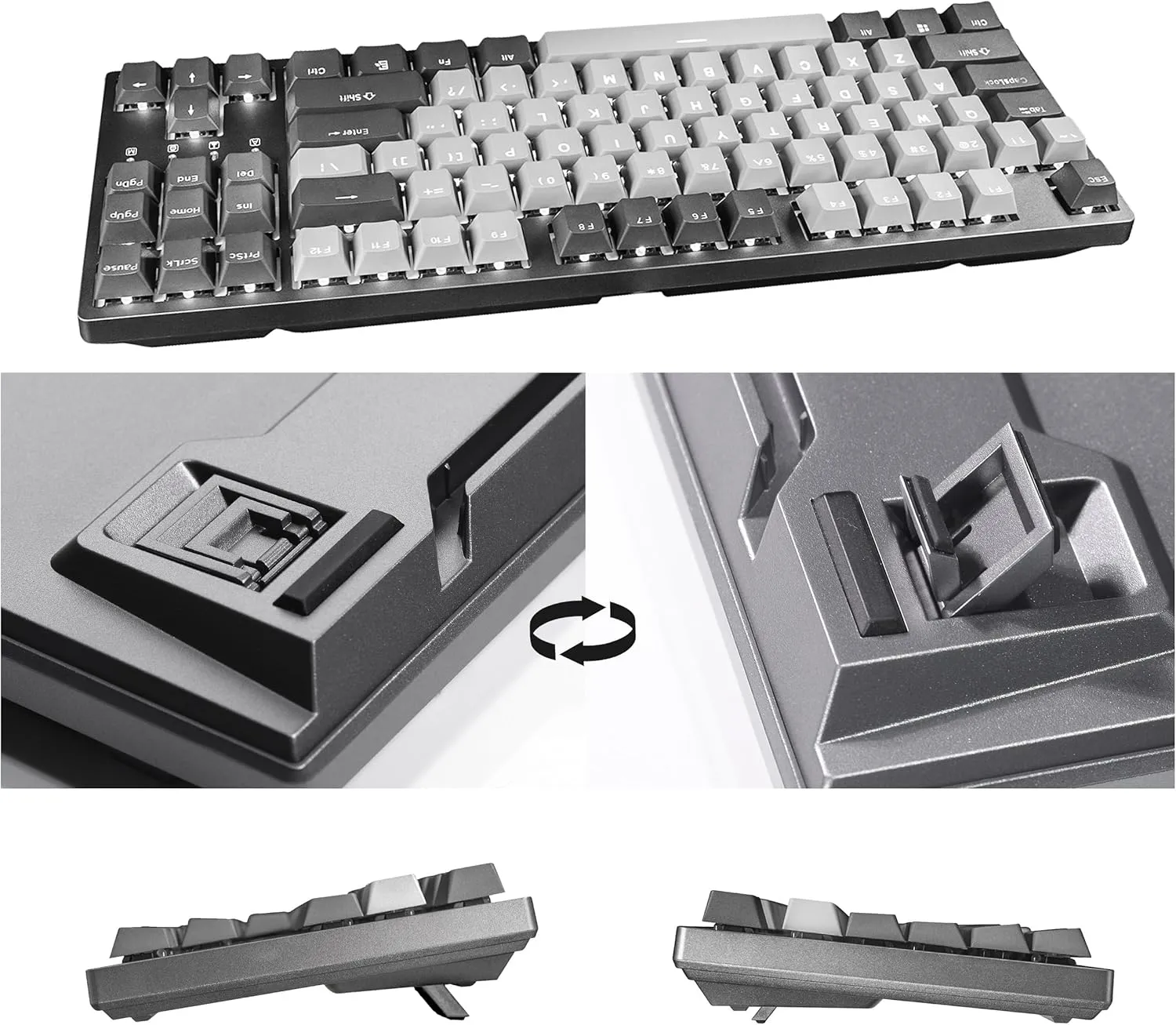 DURGOD Taurus K320 TKL Mechanical Keyboard | Backlit | 87 Keys Tenkeyless | USB C Wired | Doubleshot PBT Keycaps | Programmable Keys | NKRO Rollover | Windows & Mac | Cherry MX Silent Red, Corona