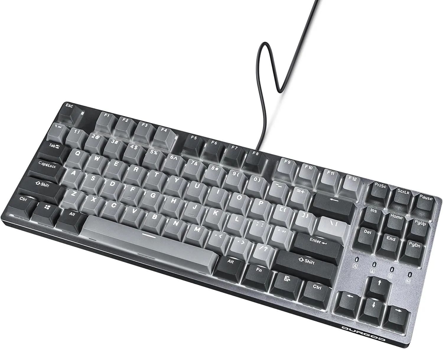 DURGOD Taurus K320 TKL Mechanical Keyboard | Backlit | 87 Keys Tenkeyless | USB C Wired | Doubleshot PBT Keycaps | Programmable Keys | NKRO Rollover | Windows & Mac | Cherry MX Silent Red, Corona