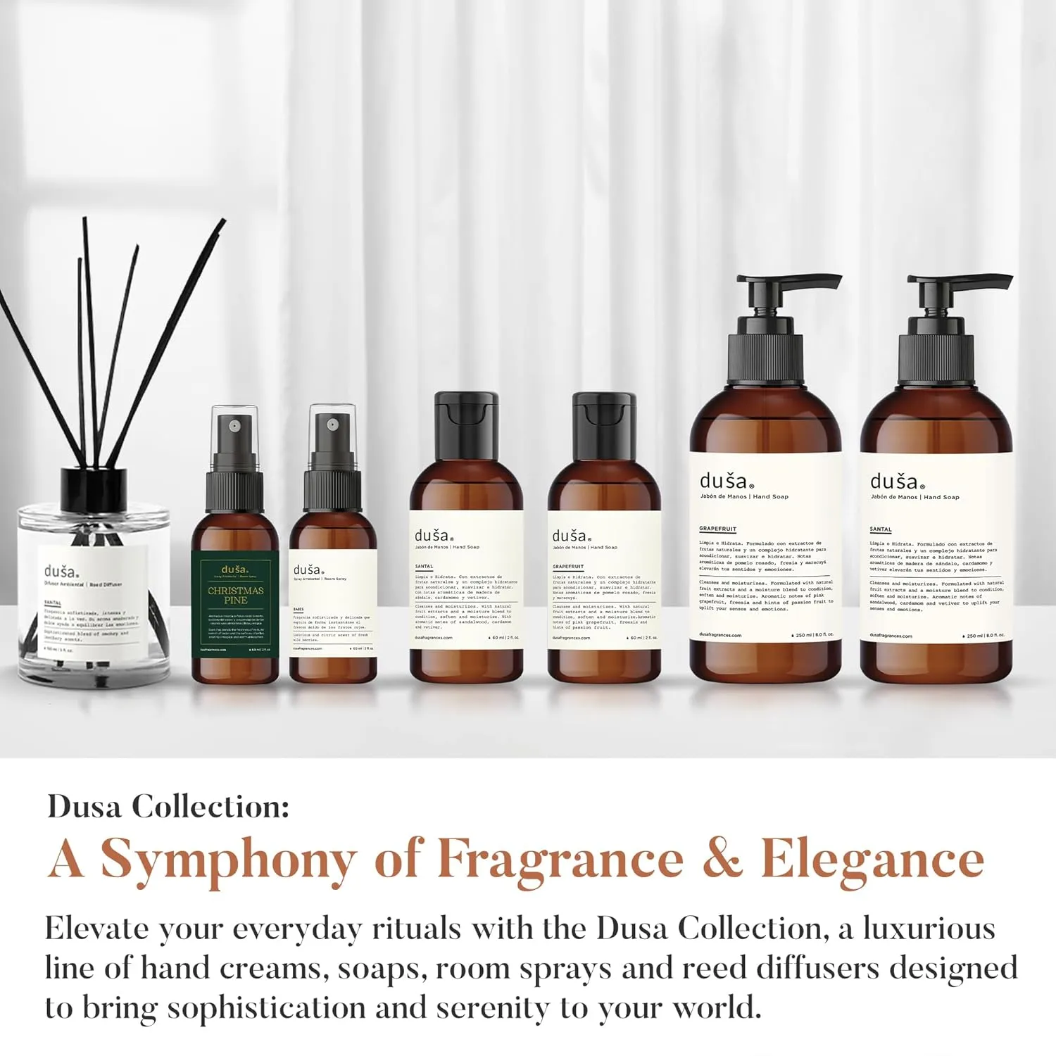 DUSA Luxury Hand Soap Grapefruit – 8 oz Hand Soap in a Refillable Hand Soap Glass Bottle – Exfoliating Hand Soap for a Premium Hand Ritual Experience – Nice Hand Soap for Everyday Use