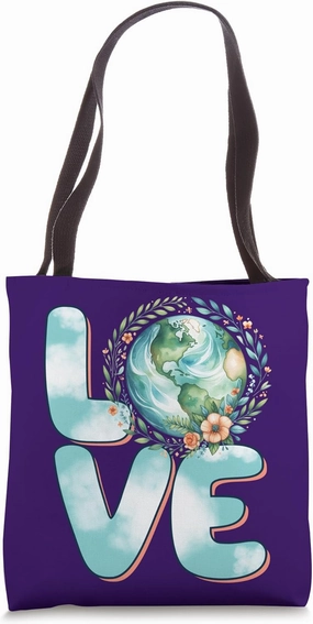 Earth Nature-Inspired Planet and Floral Art Eco Advocates Tote Bag