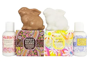 Easter Bunny Soap Bar and Lotion Sampler- Set of 4- Love Bunny, Sweet Little Bunny, Rosewater Jasmine and Lavender Chamomile- Enriched with Shea Butter, Cocoa Butter and Essential Oils- Basket Filler