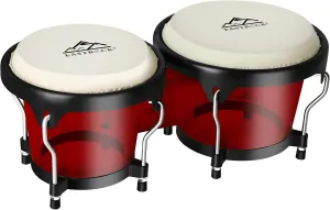 EastRock Bongo Drums 6” and 7” Set for Kids Adults Beginners Professionals Transparent Cavity and Metal Bongos Drum Percussion Instruments with Tuning Wrench (Red 6” 7” Bongos)