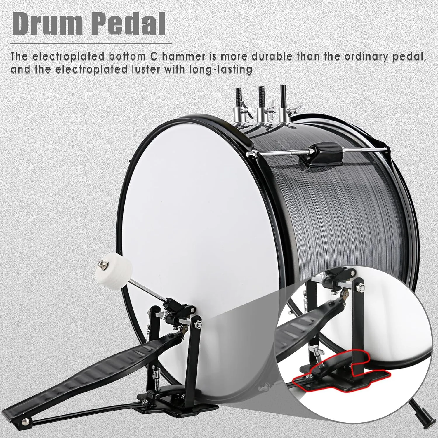 EASTROCK Kids Drum Set, 3 Piece 14'' Junior Drum sets for Drummer,Beginner, Drum Set with Adjustable Throne,Cymbal,Pedal,Drumsticks (Gray)