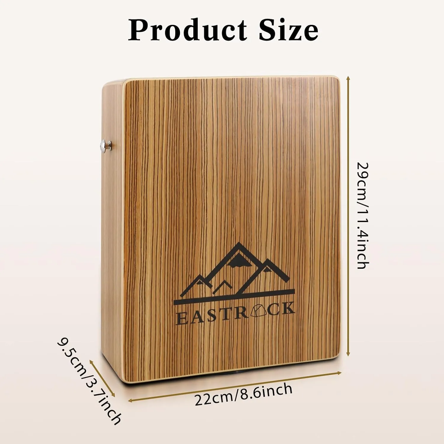 EastRock Portable Cajones Beat Box Hand Drum Cajon, Stringed Persussion Instrument Kit with a Carrying Bag, with Guitar Strings
