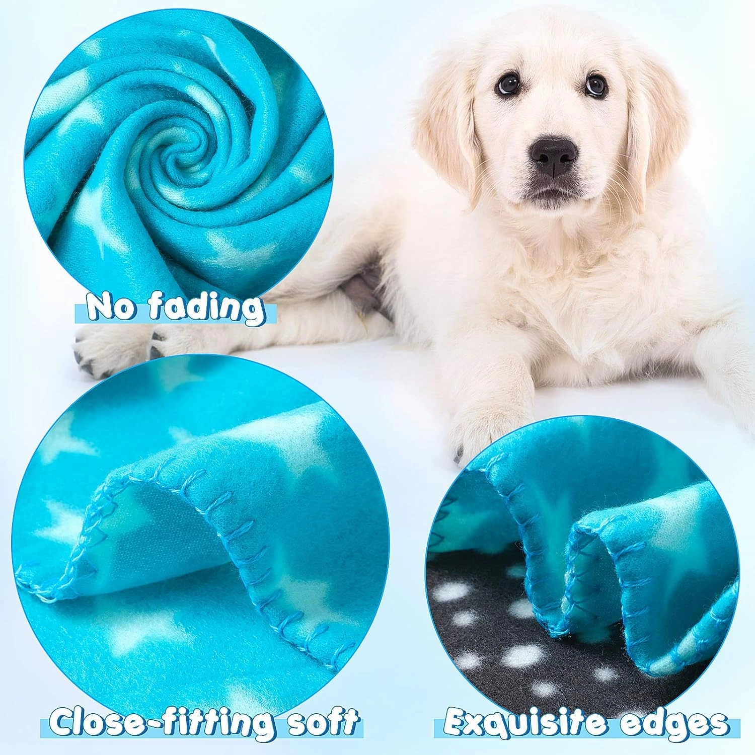 Eccliy 20 Pcs Puppy Blanket Pet Soft Fleece Dog Blankets Warm Felt Throw Sleep Mat Bed Covers for Doggie Puppy Pet Dogs Cat, 20 Styles(39 x 27.6 Inch,Paw)