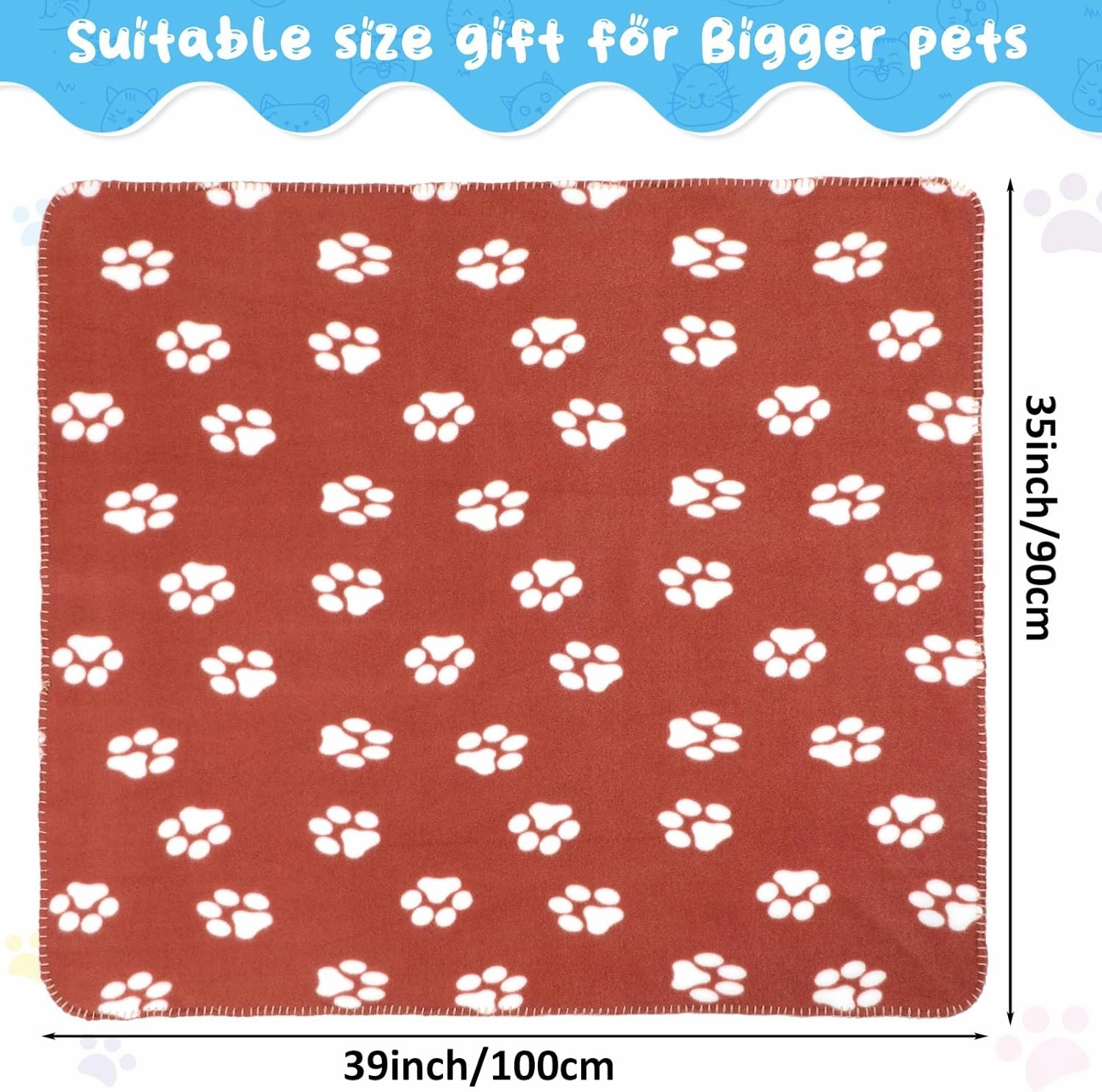 Eccliy 20 Pcs Puppy Blanket Pet Soft Fleece Dog Blankets Warm Felt Throw Sleep Mat Bed Covers for Doggie Puppy Pet Dogs Cat, 20 Styles(39 x 35 Inch,Paw)