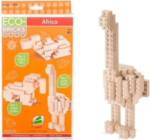 Eco-Bricks 3 in 1 Builds Africa - Earth-Friendly Kids Building Blocks - Create 3 Different Animals, Camel, Elephant, Ostrich