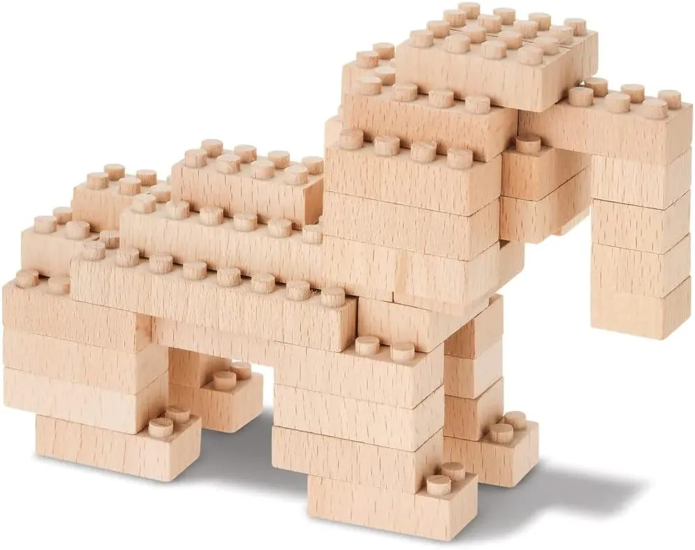 Eco-Bricks 3 in 1 Builds Africa - Earth-Friendly Kids Building Blocks - Create 3 Different Animals, Camel, Elephant, Ostrich