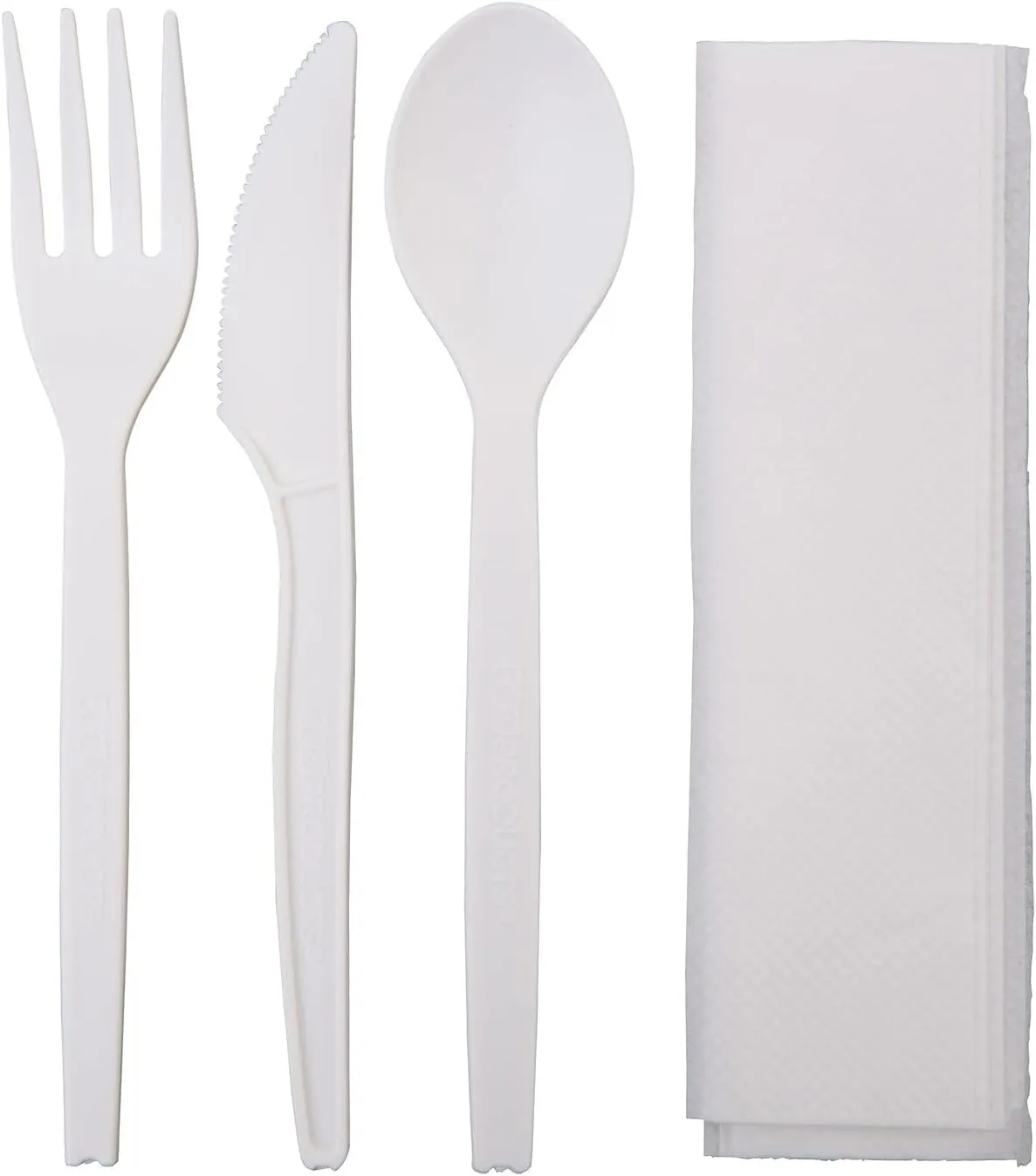 Eco-Products PSM Cutlery Set, 7-inch, White, Case of 250