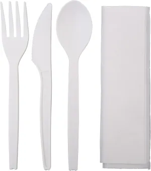 Eco-Products PSM Cutlery Set, 7-inch, White, Case of 250