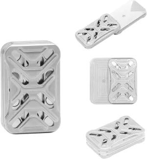 EDC Fidget Slider Push Card Toys,Metal Push Pull Rotation, Relieve ADHD/Anxiety/Stress Metal Fidget Toys Desk Toys,Infinite Stainless Steel Curved Surface