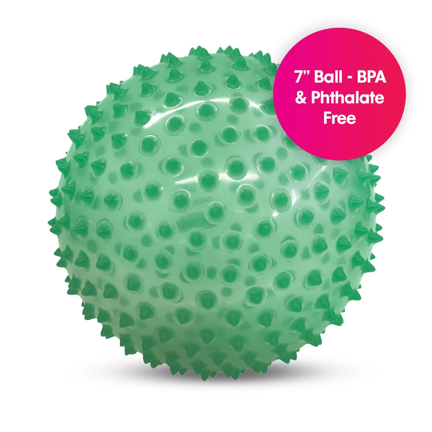 Edushape Original Sensory Ball for Baby - 7" Deflated with Pump, Transparent Green, Enhances Gross Motor Skills for Kids 6 Months & Up