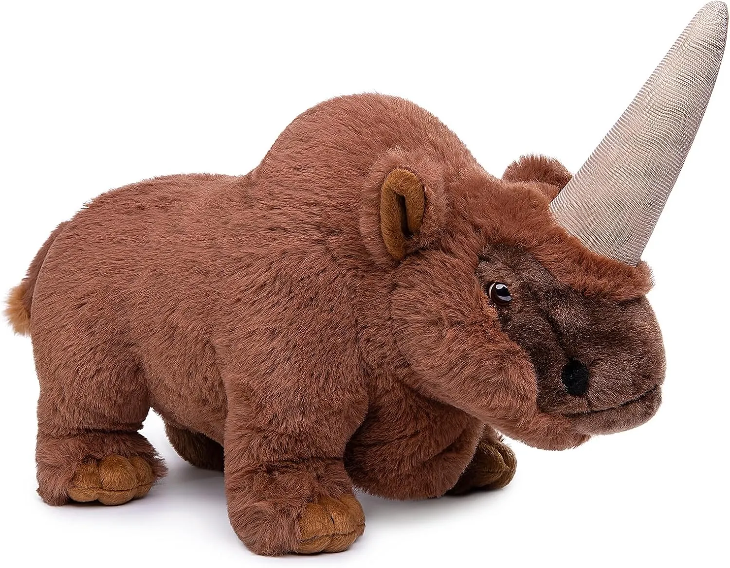 Elasmotherium Plush Toy - Realistic Brown Rhino Stuffed Animals 13in, Soft Wild Animals Elasmotherium Stuffed Toys, Unique Plushie Toys Model Dolls Collection for Kids