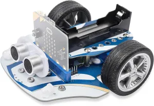 ELECFREAKS microbit Cutebot Pro DIY Programmable Robot Car Kit with 4 Line-Tracking Sensors and Encoded Motor, microbit Project Makecode Coding Set (not Include Micro:bit and Battery)