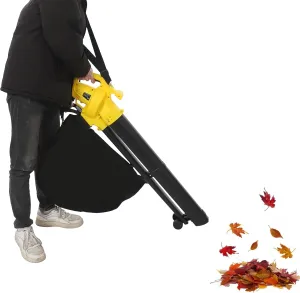 Electric Leaf Blower with Collection Bag, 3000W Electric Leaf Blower Vacuum Mulcher, 270 mph Air Speed, High-Speed Blo-wer & Shredder, Reusable Bag Included, for Patios, Lawn, Driveways