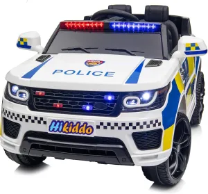 Electric Police Car for Kids, 24V Kids Ride-on Toy Car w/Remote Control, 400W Motor - White