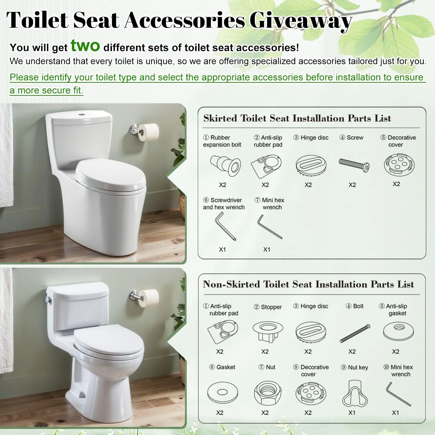 Elongated Toilet Seat View misty fog mountains autumn Quiet Close Strong Stainless Steel Hinges Resin Toilet Seat Easy to Install Easy to Clean