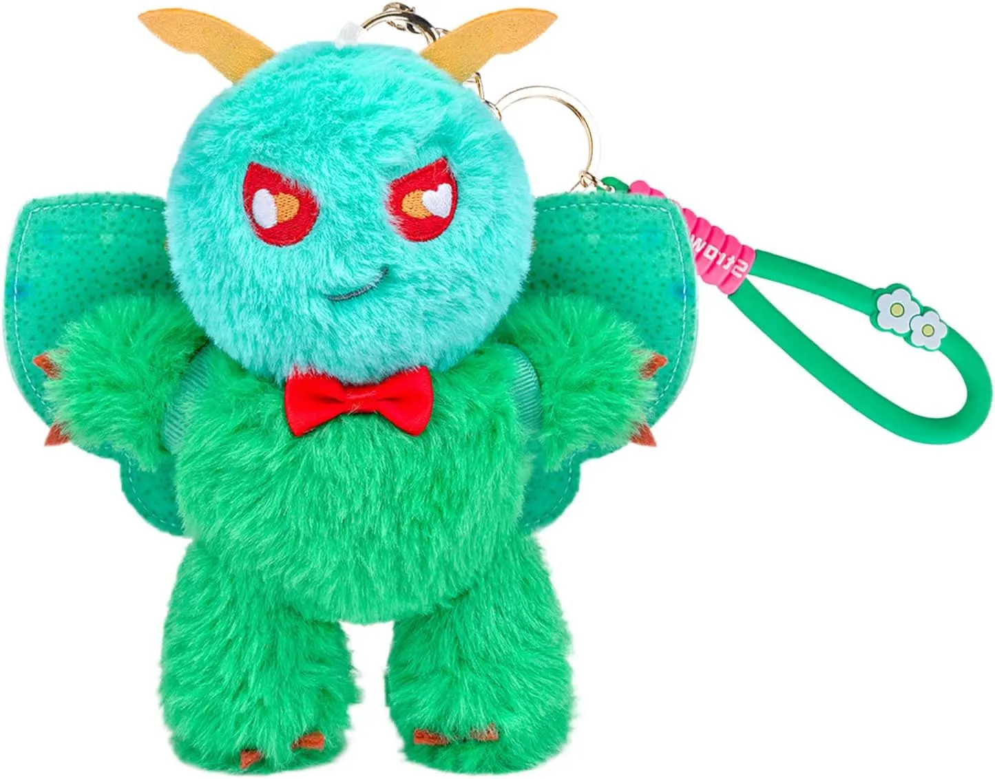Emerald Moth Plush Keychain Toy, Cute Emerald Moths Stuffed Animal Figure Keychain 6.5in, Cute Removable Plushie Figure as Gift for Your Friends