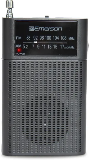 Emerson ER-7000 Portable AM/FM Radio with Built-in Speaker, Easy-Tuning Dial, Compact Design, and Headphone Jack – Ideal for Listening to Music, News, and Talk Shows at Home or On-The-Go