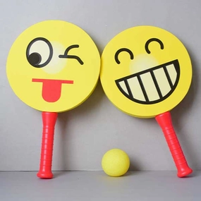 Emoji Foam Paddle Game Set with Hand Held Sponge Ball | Perfect For Early Age Child