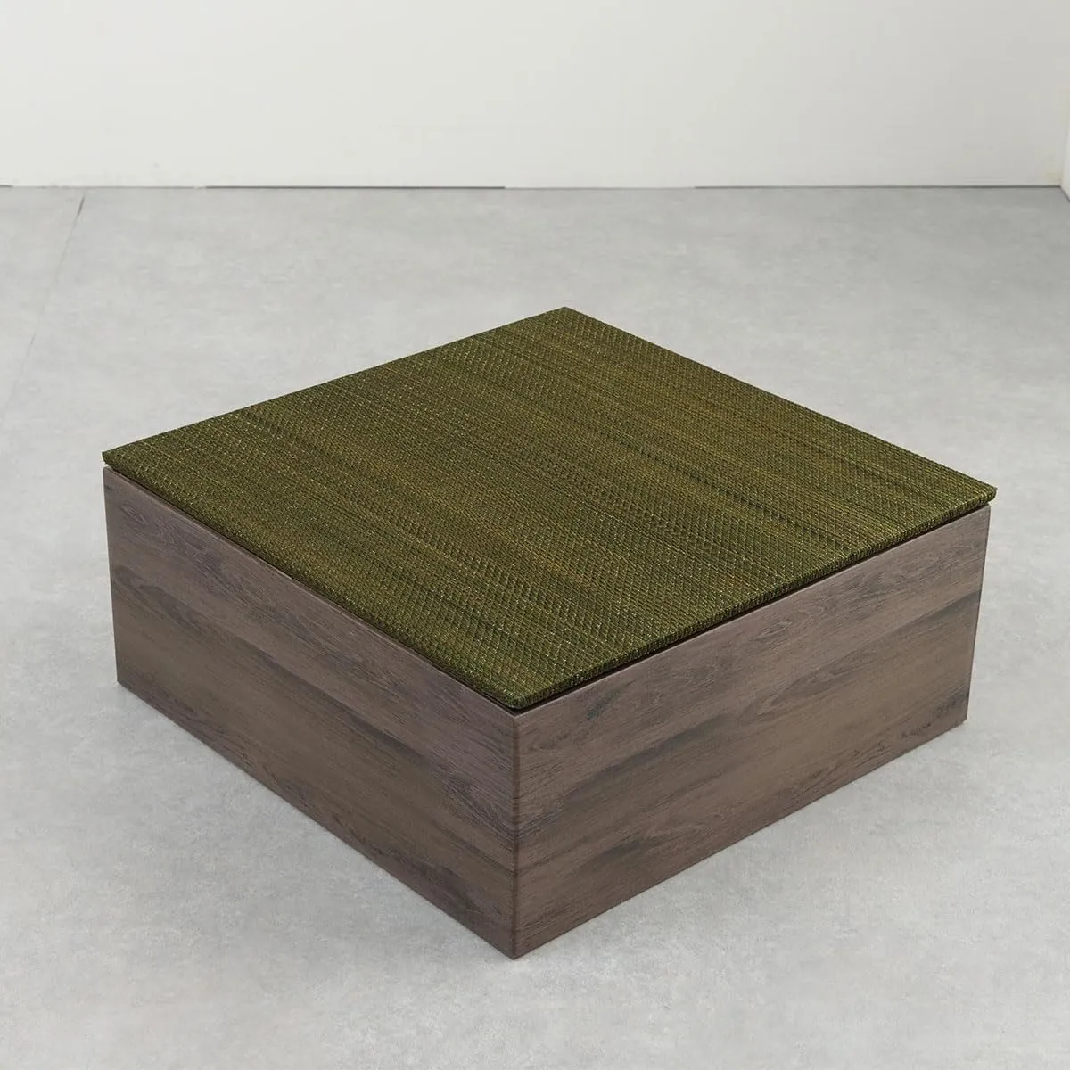 EMOOR Tatami-Top Cardboard Square Low Bench 28x28in 2-Piece Set (Green), Koagari (Japanese-Style Step-Up Room) Easy Assembly Stool Sofa Table Bed