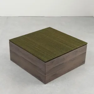 EMOOR Tatami-Top Cardboard Square Low Bench 28x28in 2-Piece Set (Green), Koagari (Japanese-Style Step-Up Room) Easy Assembly Stool Sofa Table Bed