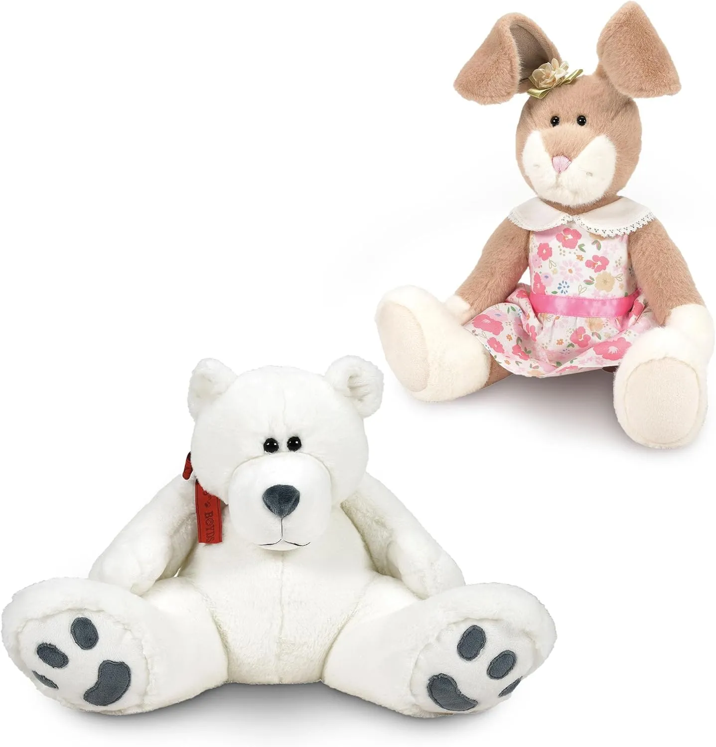 Enesco Boyds Bears 45th Anniversary Bundle - 1 Hunny Hopplebuns Bunny Plush and 1 Bubba Pearl Plush Teddy Bear Stuffed Animals, Collectible Premium Plushies for Ages 1  and Up