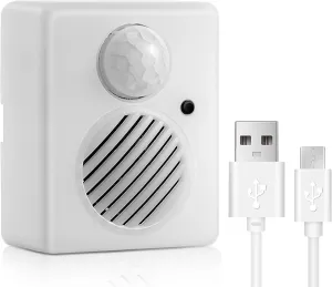 Enhon Motion Activated Sound Voice Player with USB Cable, Battery Powered Motion Sensor Alarm, Download Your Own Audio Files about Christmas Music, Shop, Security Reminder, Drive Out Animals